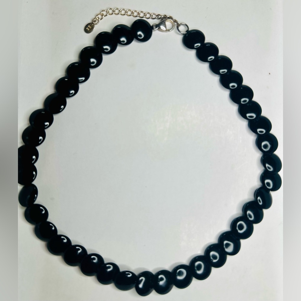 Flat Black Onyx Chocker Necklace